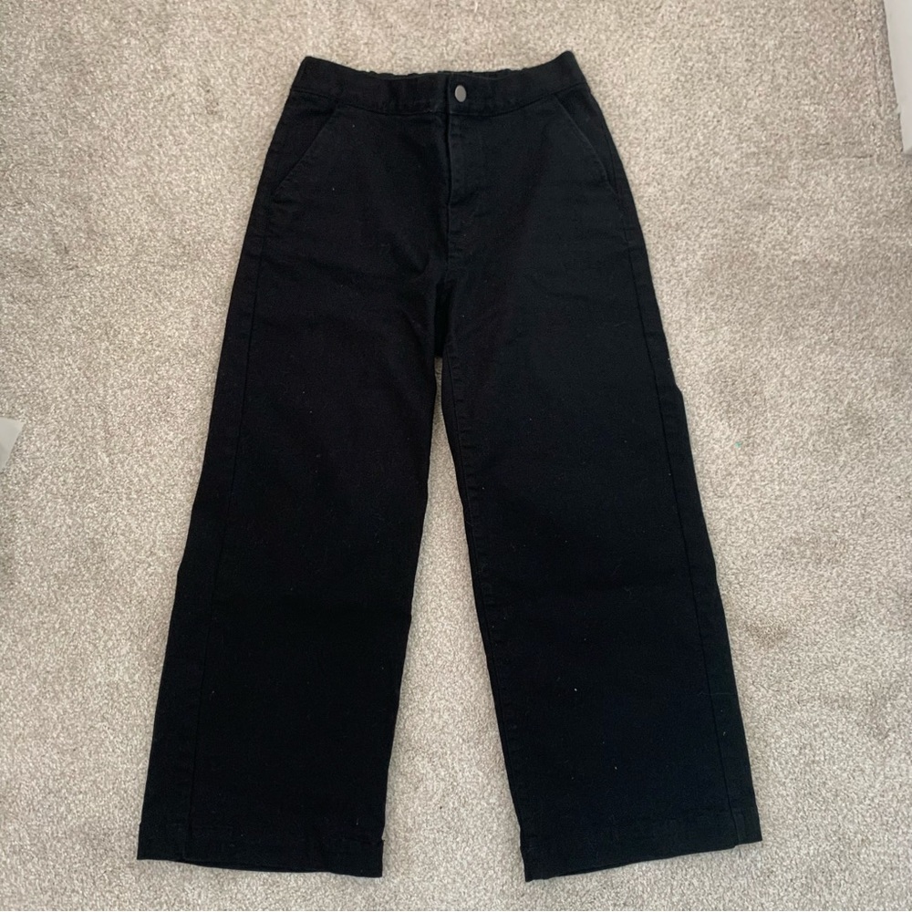 Oak and Fort Cropped Twill Wide Leg Pants